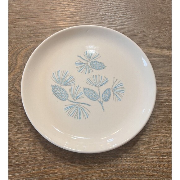 Vintage MCM Marcrest BLUE Pine Cone Salad Plate Mid-Century Modern Ceramic 6.5” - Picture 1 of 3